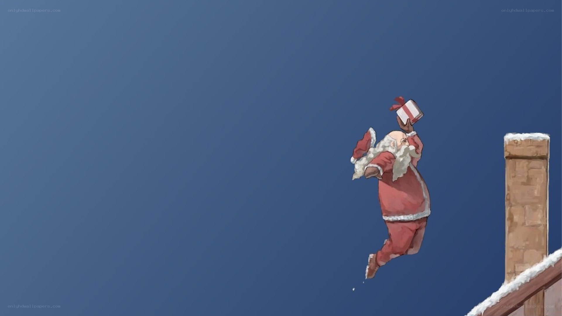 Santa Claus delivering a gift