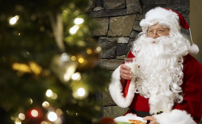 Santa Claus Drinking Milk — Red
