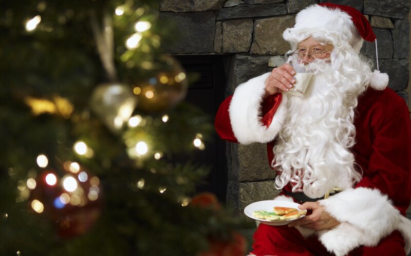Santa Claus Drinking Milk
