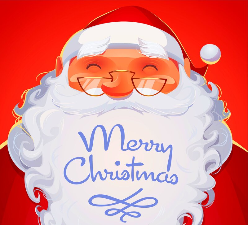 Santa Claus Face — Red, Festive