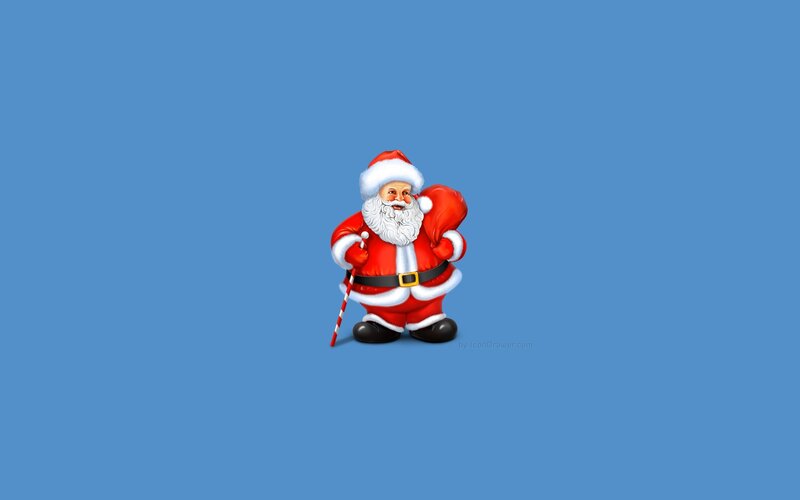 Santa Claus Figure — Blue, Festive