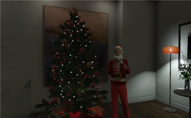 Santa Claus Figure — Red, Festive, Night, 3d Render