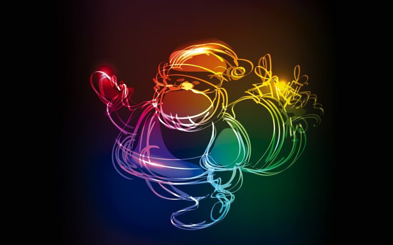 Santa Claus Figure — Red, Festive, Night, Digital Art