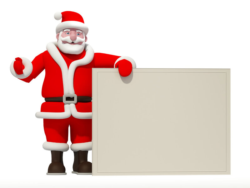 Santa Claus Figure — Red, Festive, Winter, 3d Render