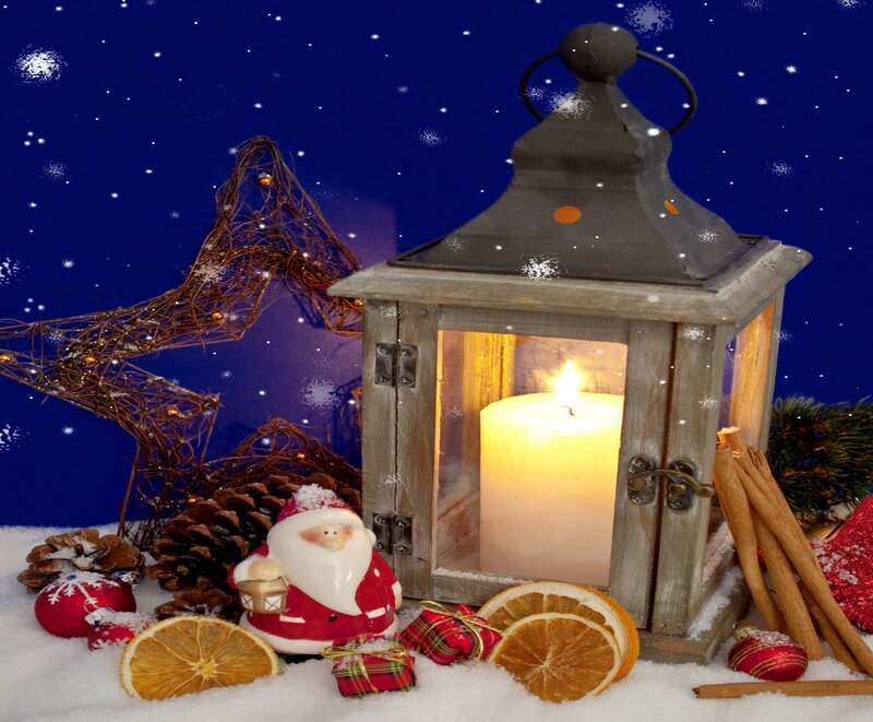 Santa Claus Figurine — Blue, Festive