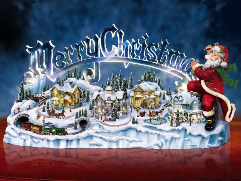 Santa Claus Figurine — Blue, Festive, Winter, Digital Art