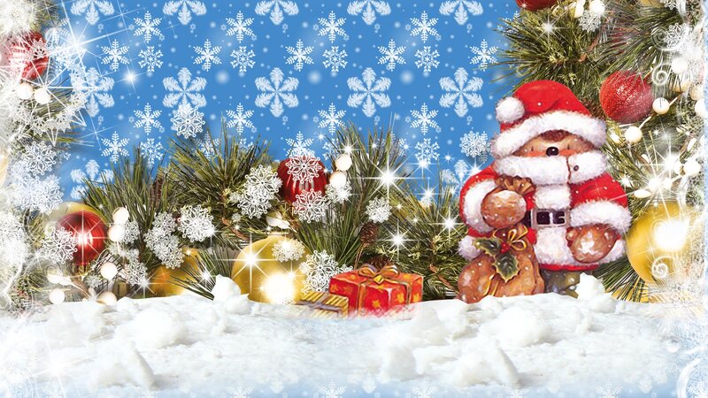 Santa Claus Figurine — Blue, Festive, Winter