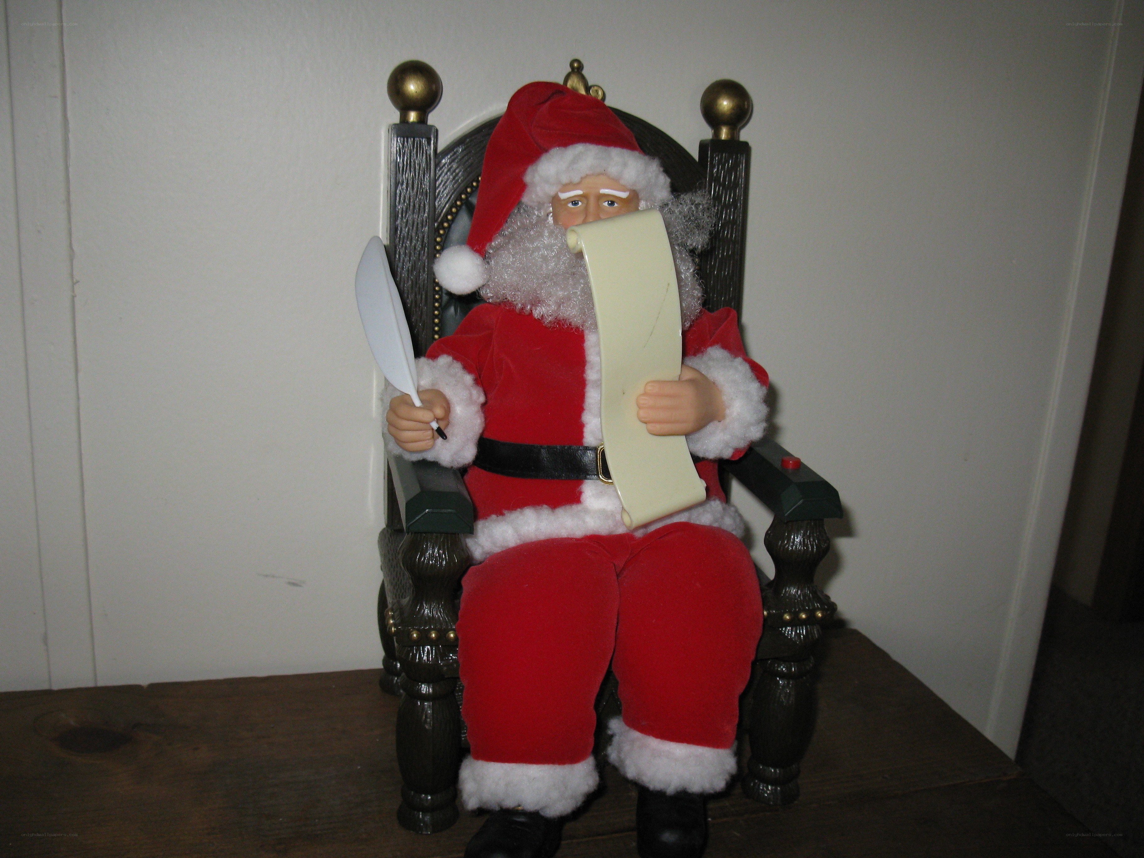 Santa Claus figurine on throne
