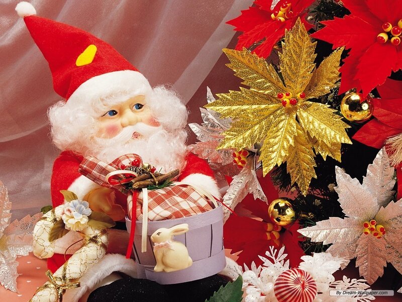 Santa Claus Figurine — Red, Festive