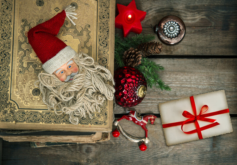 Santa Claus Figurine — Red, Festive, Winter, Photograph, Book