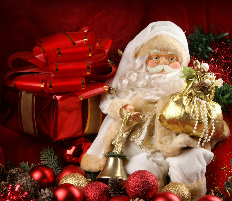 Santa Claus Figurine — Red, Festive, Winter, Photograph, Gifts