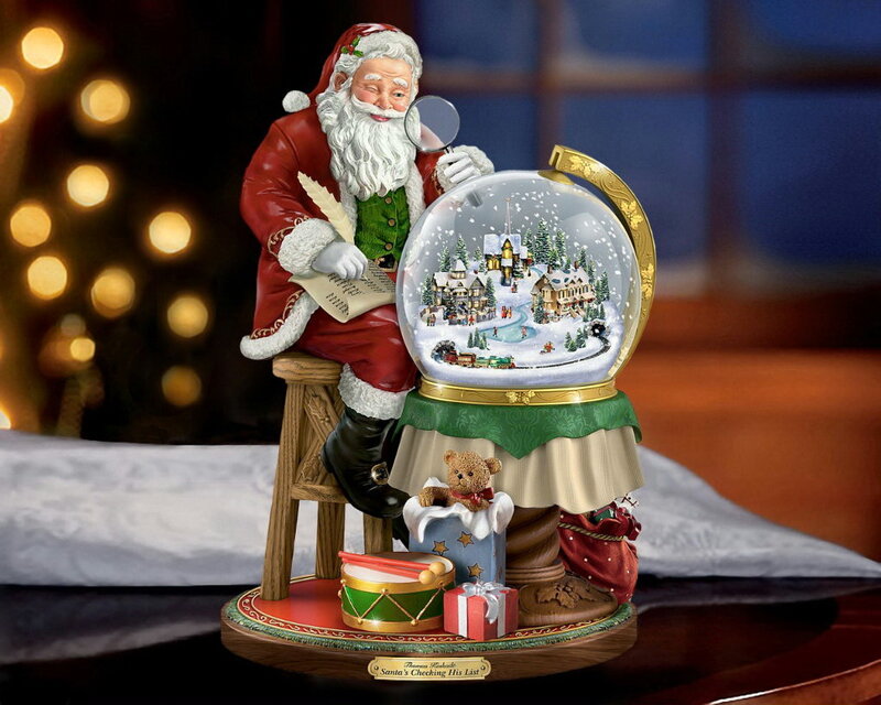 Santa Claus Figurine — Red, Festive, Winter, Photograph, Snow Globe