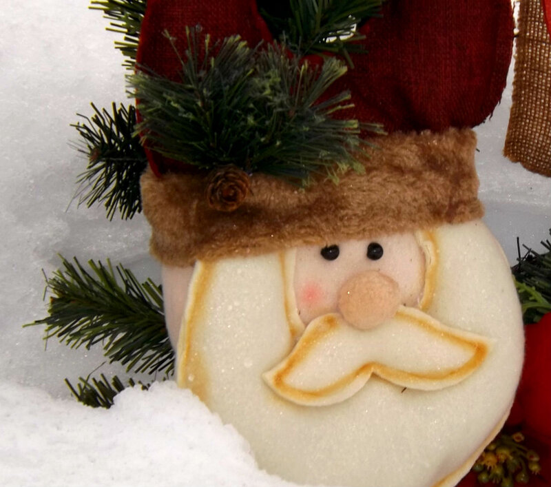 Santa Claus Figurine — White, Festive, Winter, Photograph, Snow