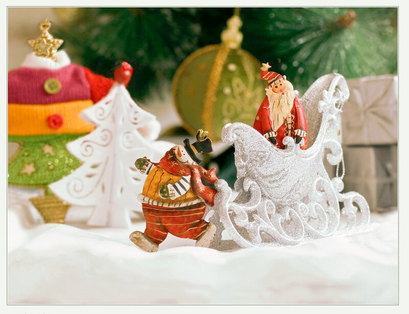 Santa Claus Figurine — White, Festive, Winter