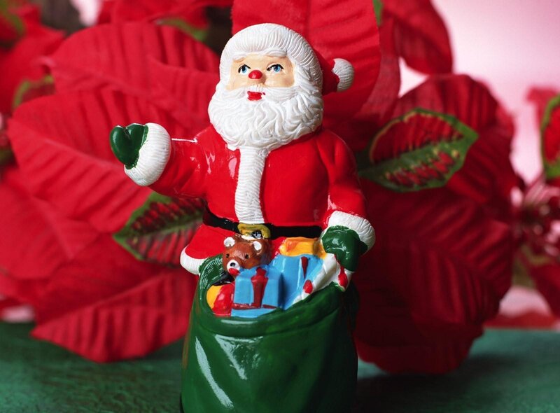 Santa Claus figurine with gifts