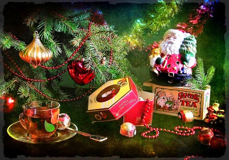 Santa Claus Figurine with Tea