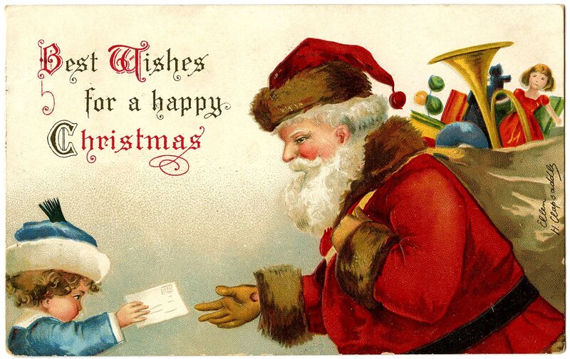Santa Claus Giving Gift