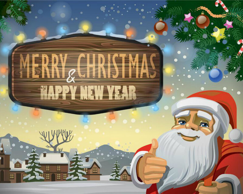 Santa Claus Giving Thumbs Up — Red