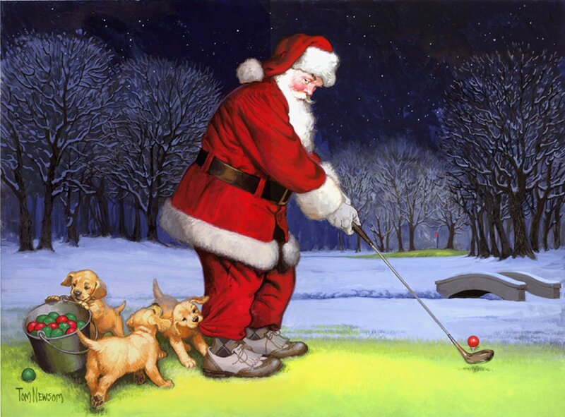 Santa Claus Golfing