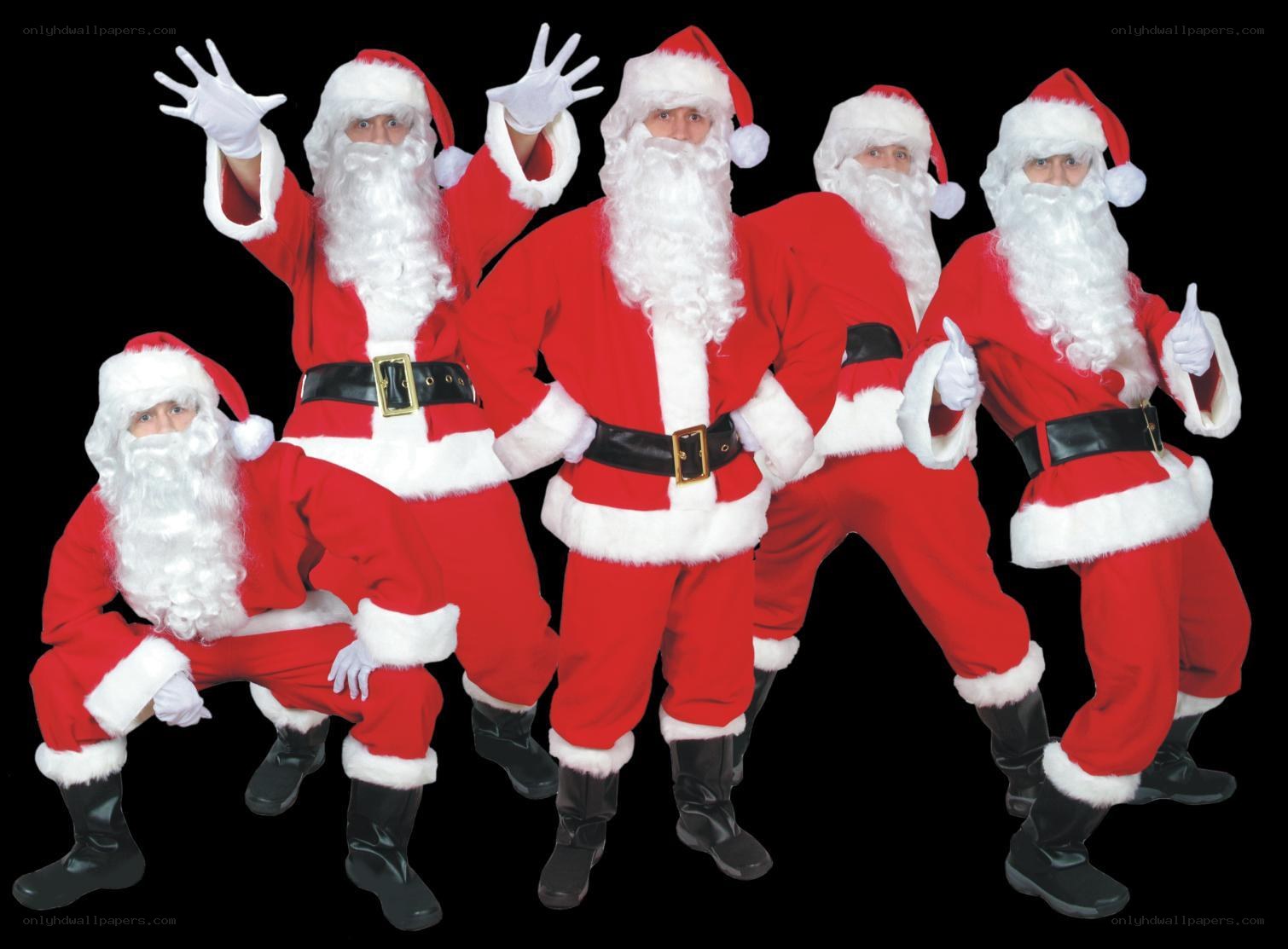 Santa Claus group posing