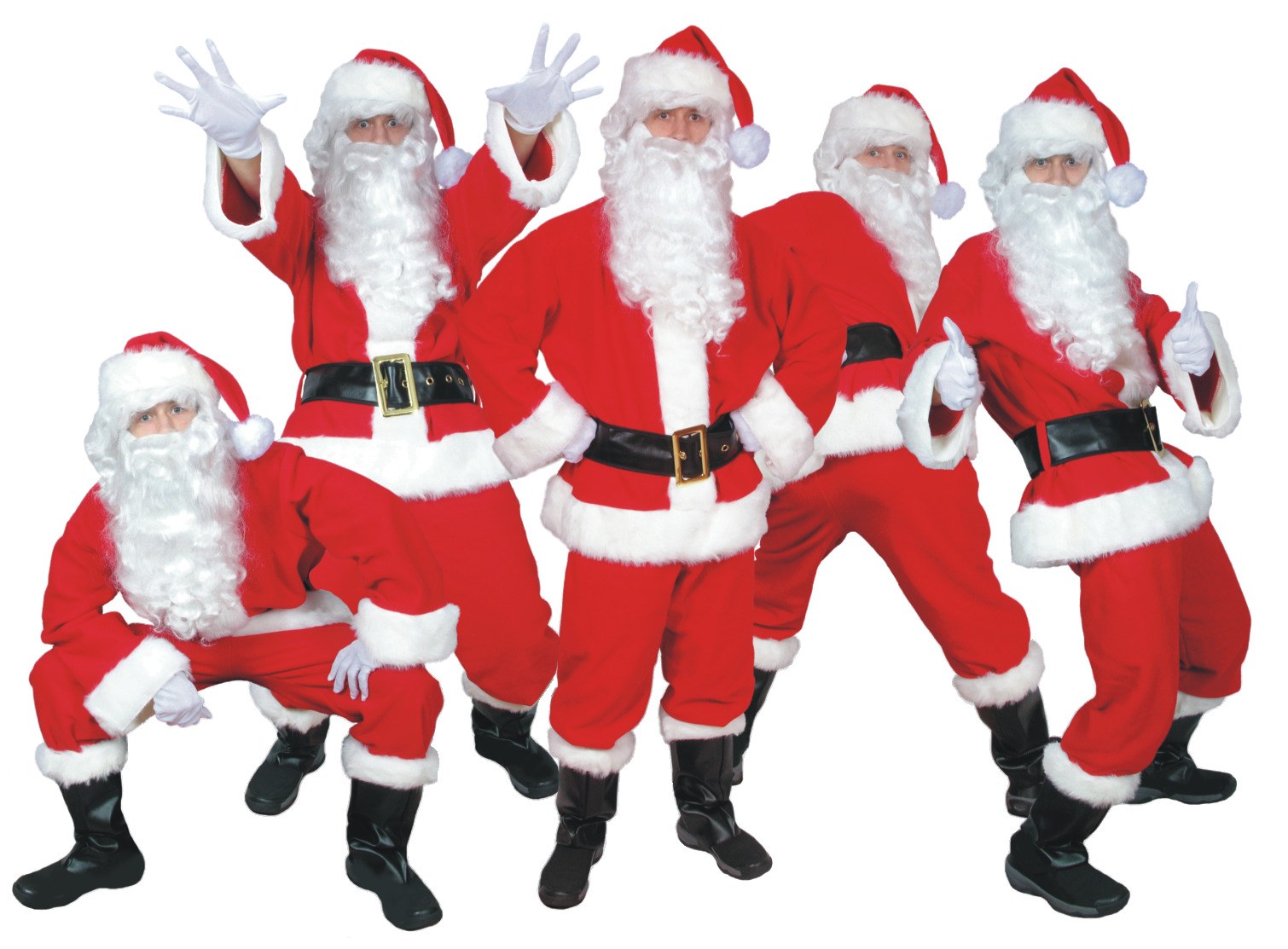 Santa Claus group posing