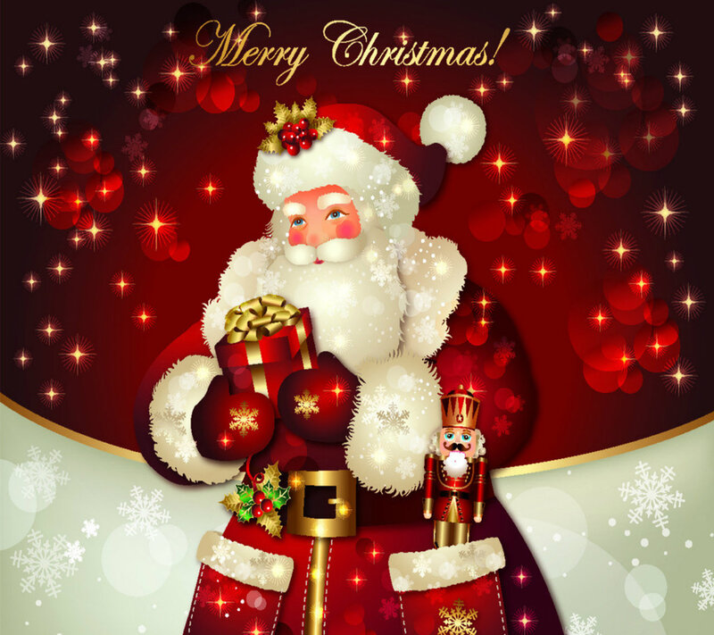 Santa Claus Holding Gifts — Red, Festive, Winter