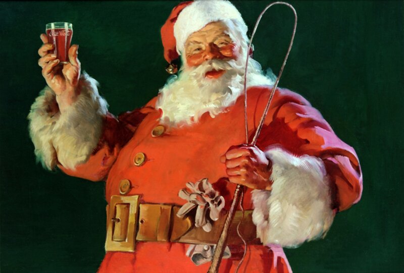 Santa Claus Holding Glass