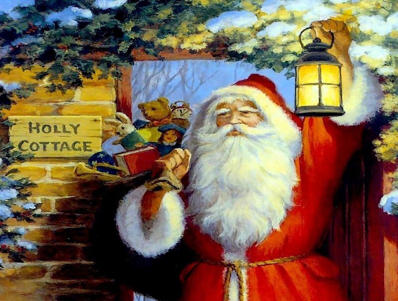Santa Claus Holding Lantern