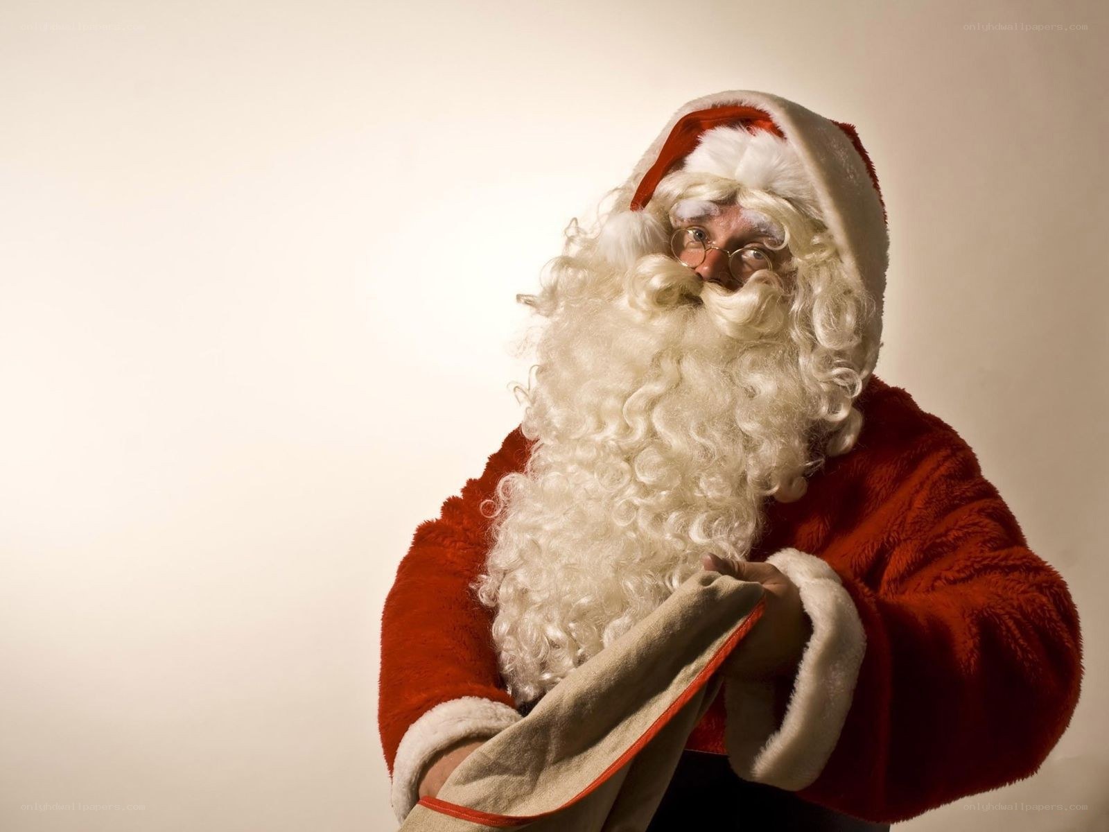 Santa Claus holding sack