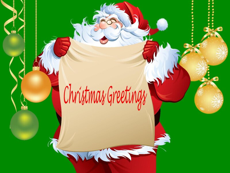Santa Claus Holding Sign — Green