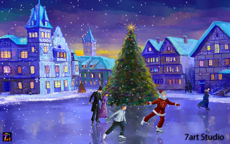 Santa Claus Ice Skating