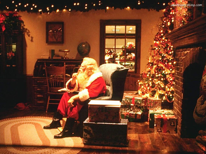 Santa Claus in a cozy room