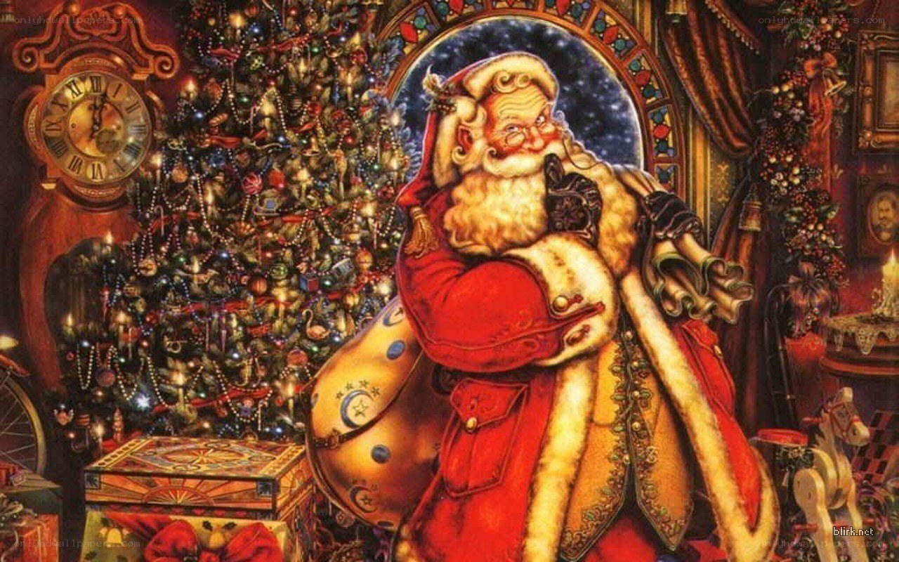 Santa Claus in a festive room