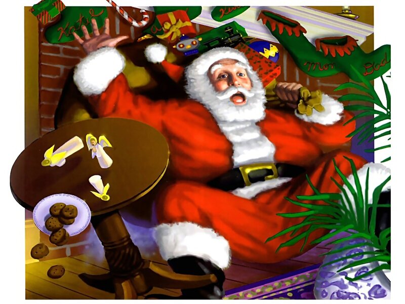 Santa Claus in a festive scene