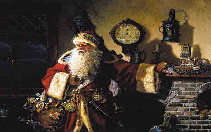 Santa Claus in a Room — Red, Dramatic