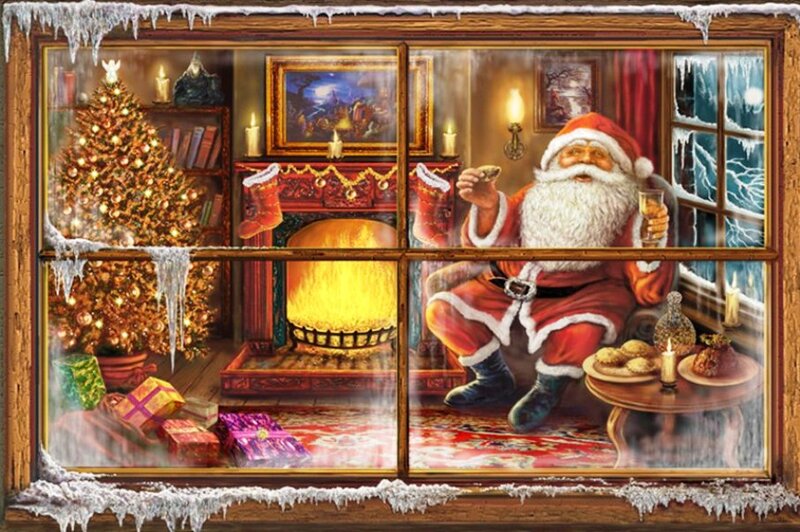 Santa Claus in a Room — Red