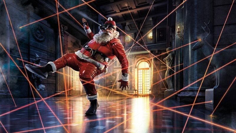 Santa Claus in Action — Red, Dramatic, Night