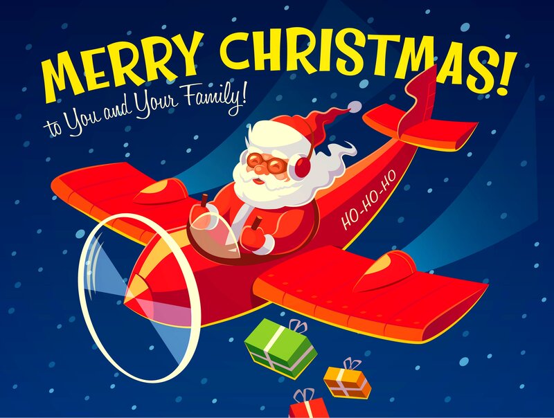 Santa Claus in Airplane