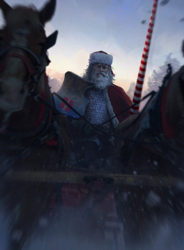 Santa Claus in Armor — Red