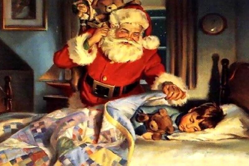 Santa Claus in Bedroom — Red