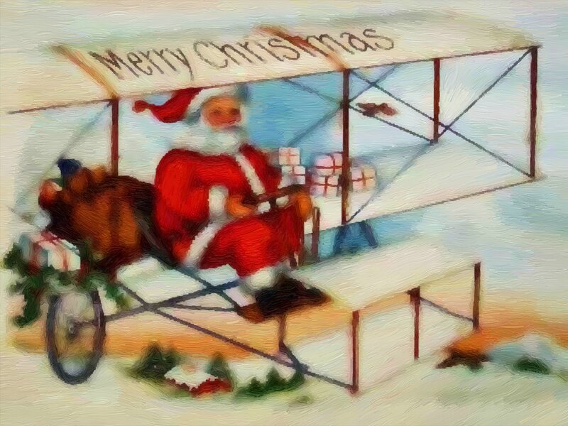 Santa Claus in Biplane