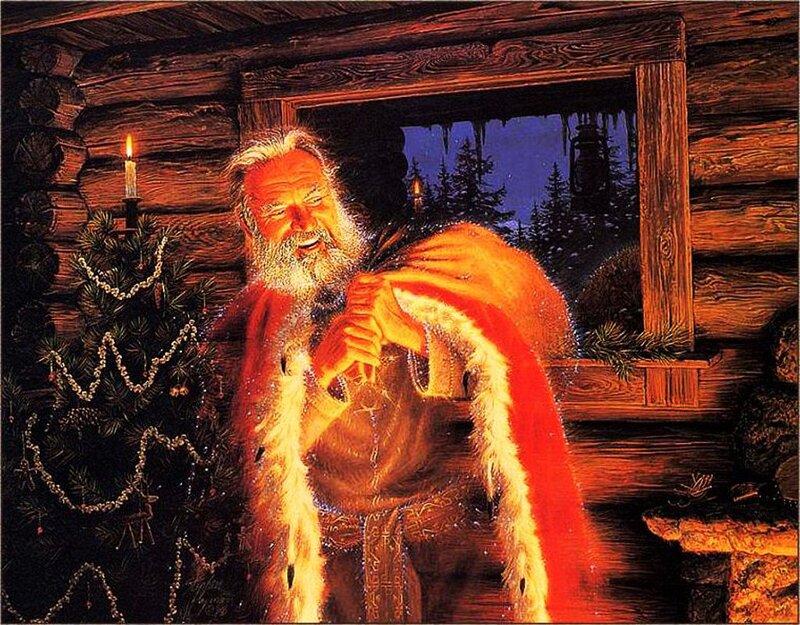 Santa Claus in Cabin