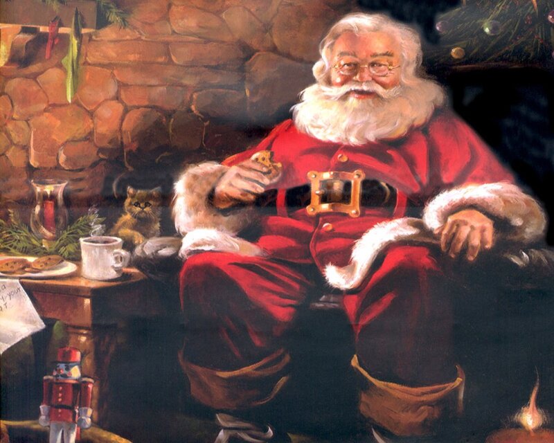 Santa Claus in Chair — Red