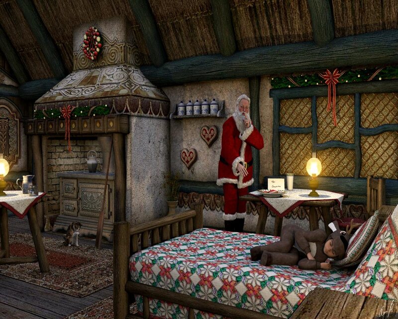 Santa Claus in Cottage