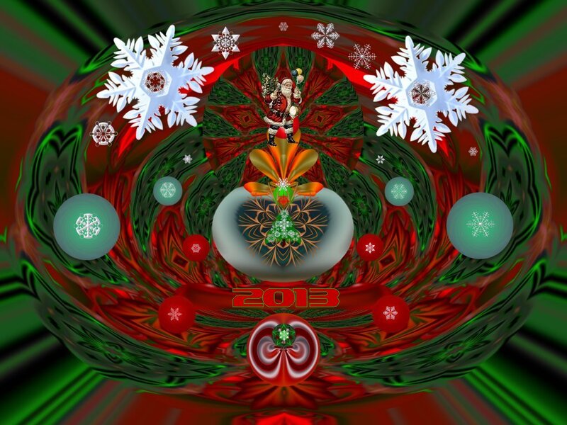 Santa Claus in Fractal Sphere — Red