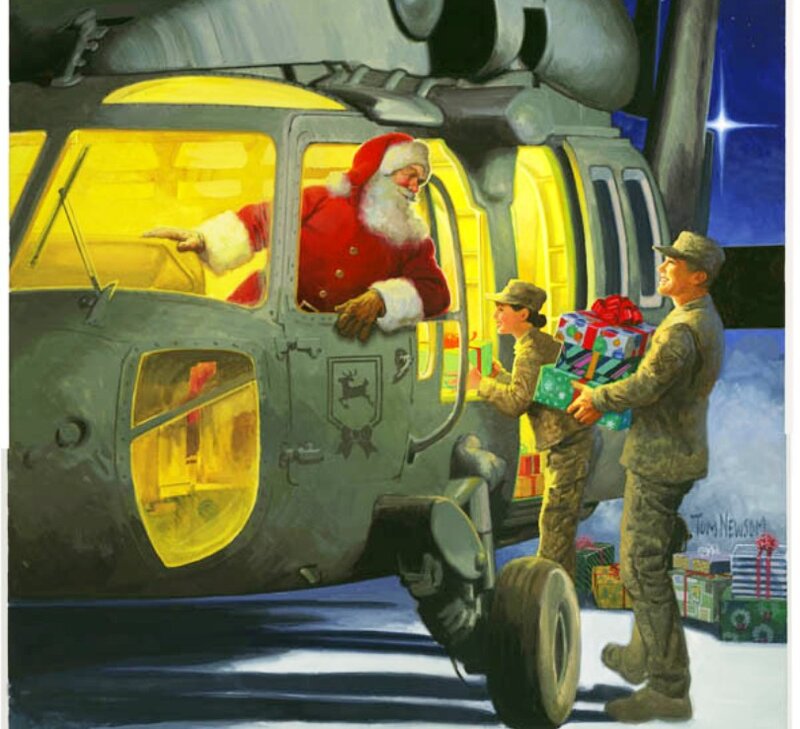 Santa Claus in Helicopter