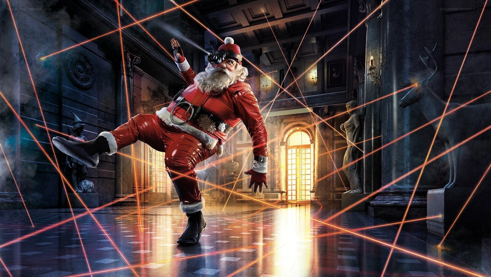 Santa Claus in laser maze