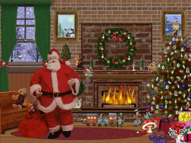 Santa Claus in Living Room — Red, Festive