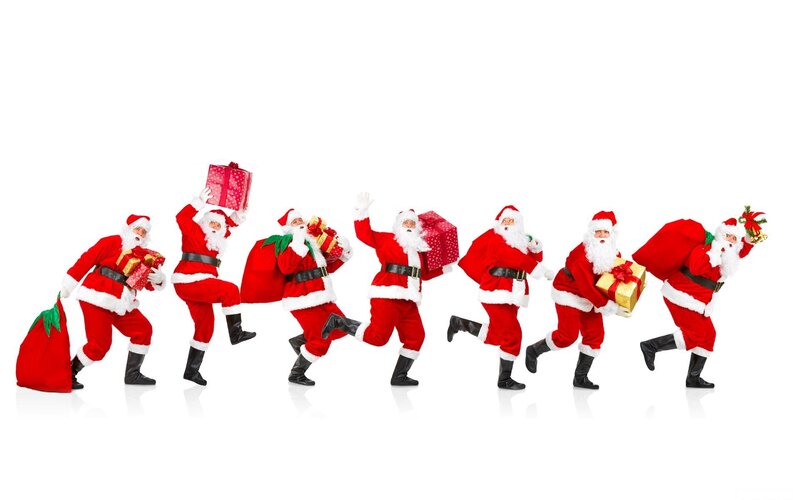 Santa Claus in Motion — Red