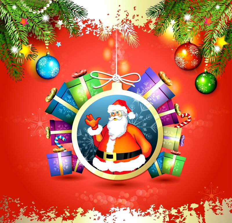 Santa Claus in Ornament — Red, Festive